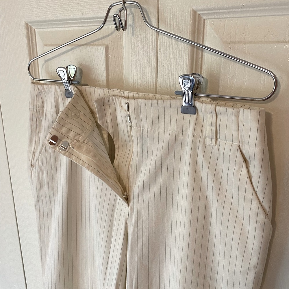 WHITE PINSTRIPE BUSINESS TROUSERS SLACKS